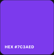 The color picker preview for the violet color #7C3AED